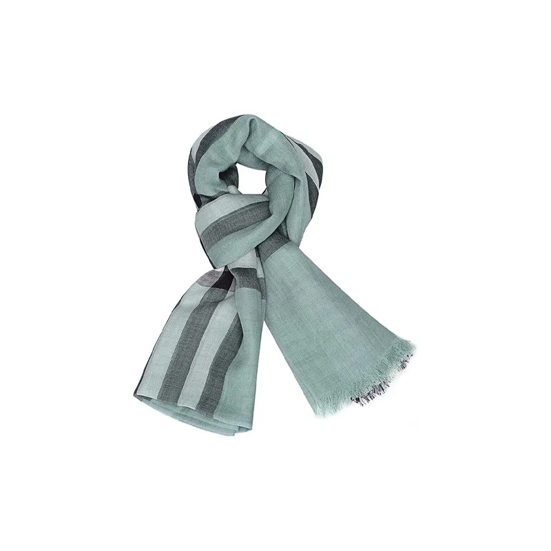 Burberry Knit Scarves Women's Dull Mint Plaid-1