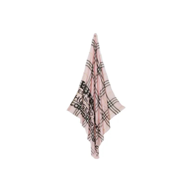 Burberry Horseferry Silk Scarves Women's Light Pink Red-1