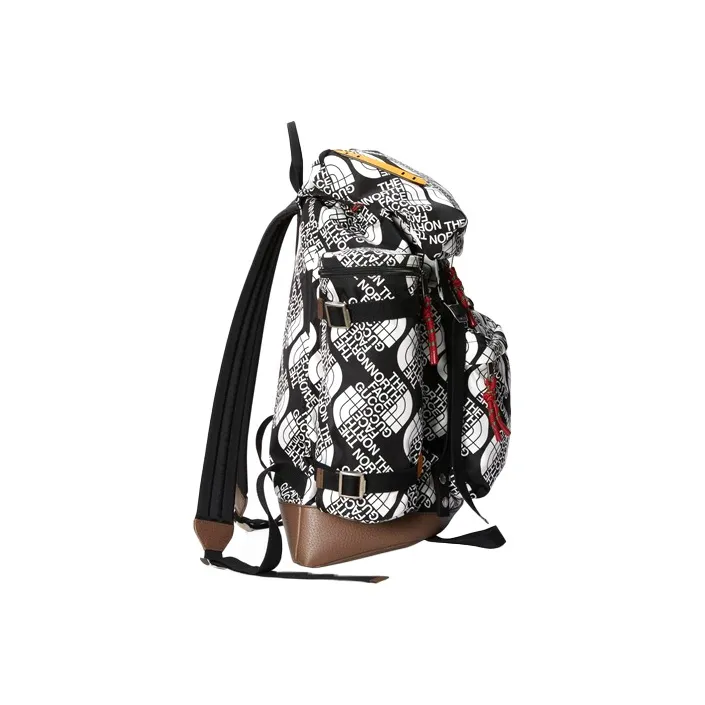 GUCCI The North Face Collaboration Nylon With Leather Dual Compartment Backpack Unisex Multicolor-2