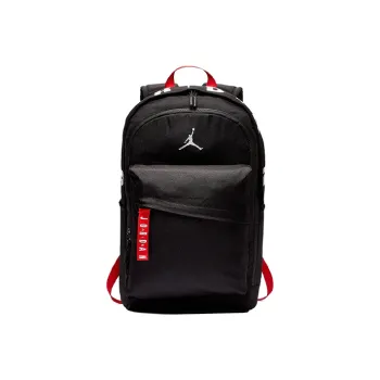 Jordan Polyester Backpack Regular Unisex Black Red