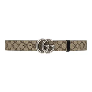 GUCCI Reversible Gg Supreme Belt Beige/Ebony