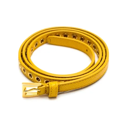 PRADA Leather Belts Women's Yellow