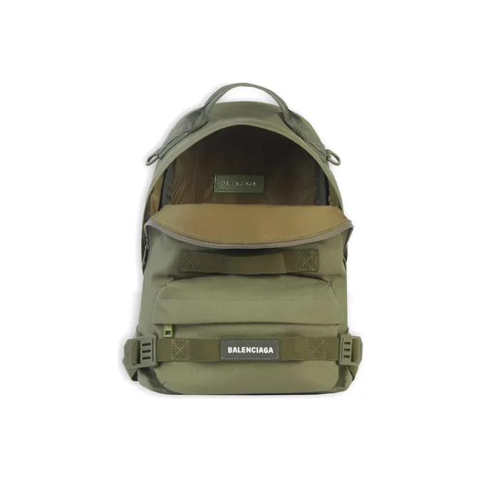 Balenciaga Army Nylon Backpack Men's Army Green-2