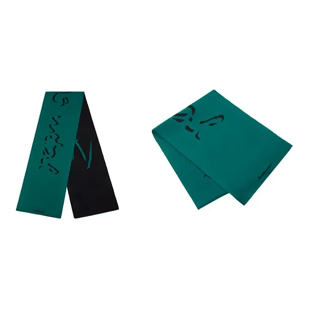 BABAMA Scarves Unisex Black Green-2