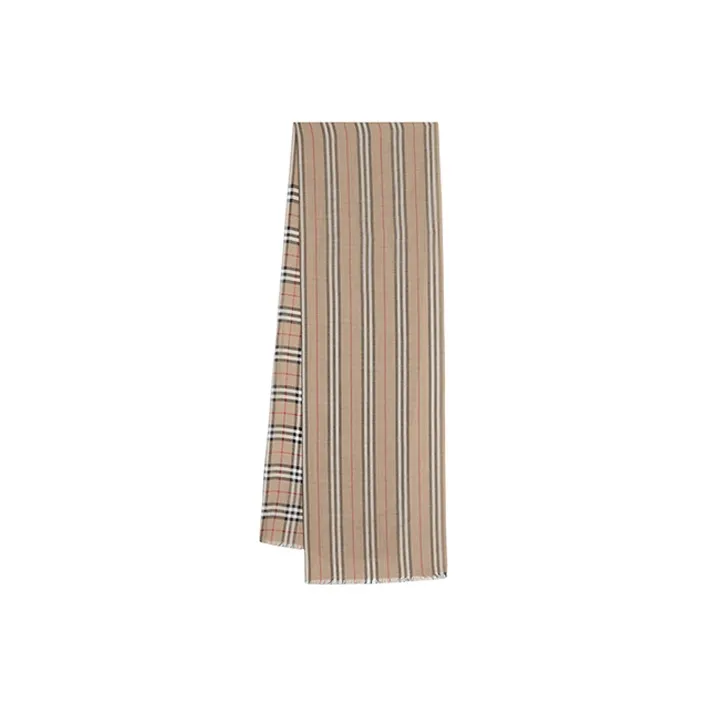 Burberry Vintage Silk Scarves Unisex Archive Beige-0