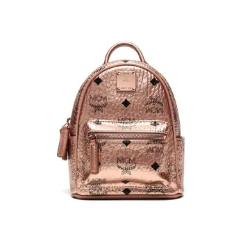 MCM Essential Visetos Origina Canvas Backpack Women's Champagne Gold