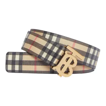 Burberry Monogram Motif Vintage Check E canvas Belt 1.4 Width