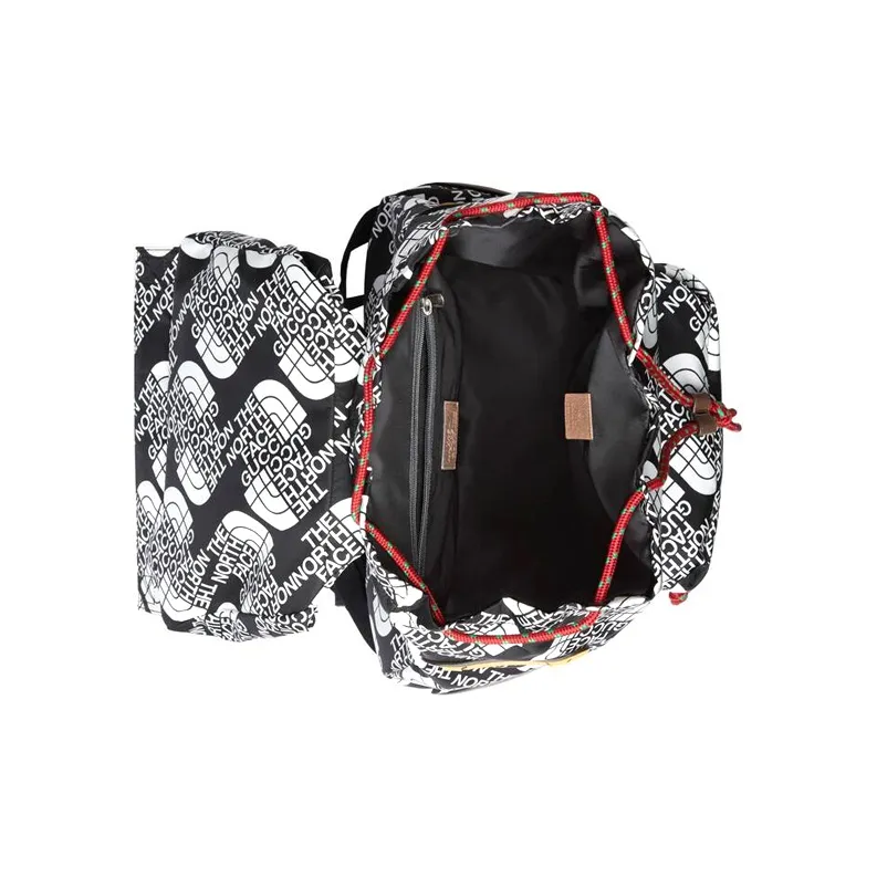 GUCCI The North Face Collaboration Nylon With Leather Dual Compartment Backpack Unisex Multicolor-6