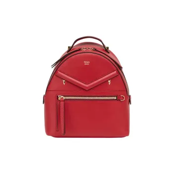 FENDI Cow Leather Backpack Women's Red