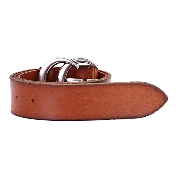 GUCCI Double G Palladium Buckle Leather Belt 1.5'W-2