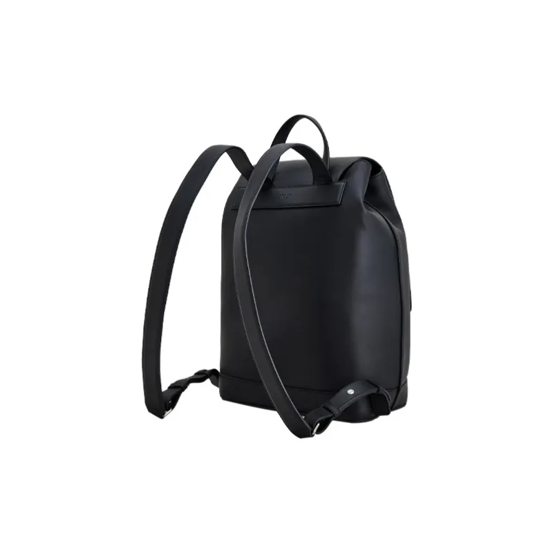 TOD'S Timeless Cow Leather Backpack Medium Size Men's Black-2