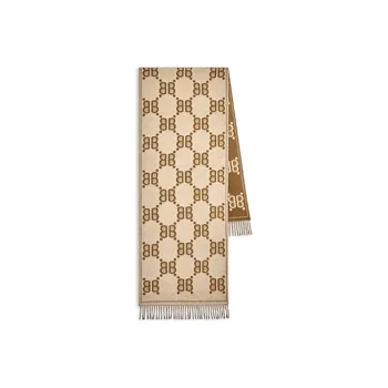 Balenciaga X Balenciaga The Hacker Project Allover Logo Macro Scarf