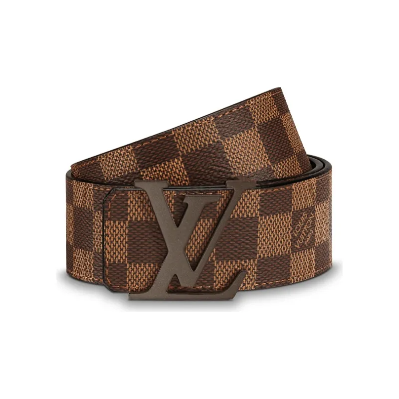 LOUIS VUITTON DAMIER EBENE INITIALS Leather Belts Men-1