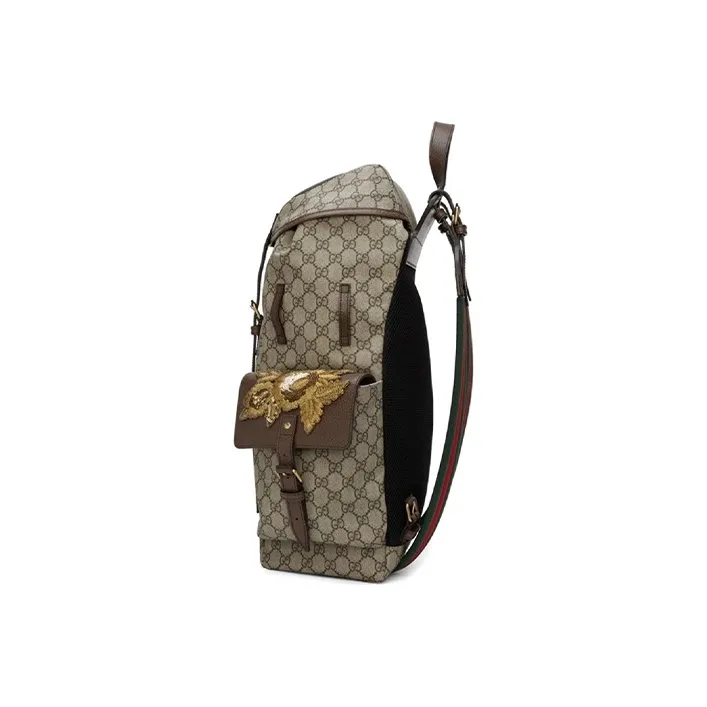 GUCCI Microfiber Fabric Backpack Unisex Ebony-2