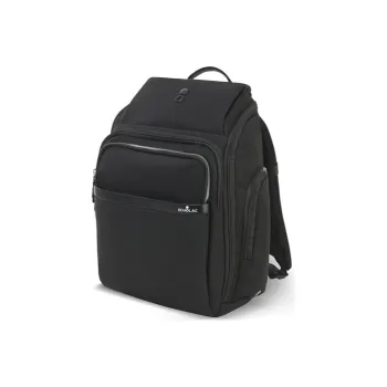 ECHOLAC Fabric Solid Color Polyester Backpack Men's Multifunction Large Capacity Backpack Regular Unisex Black