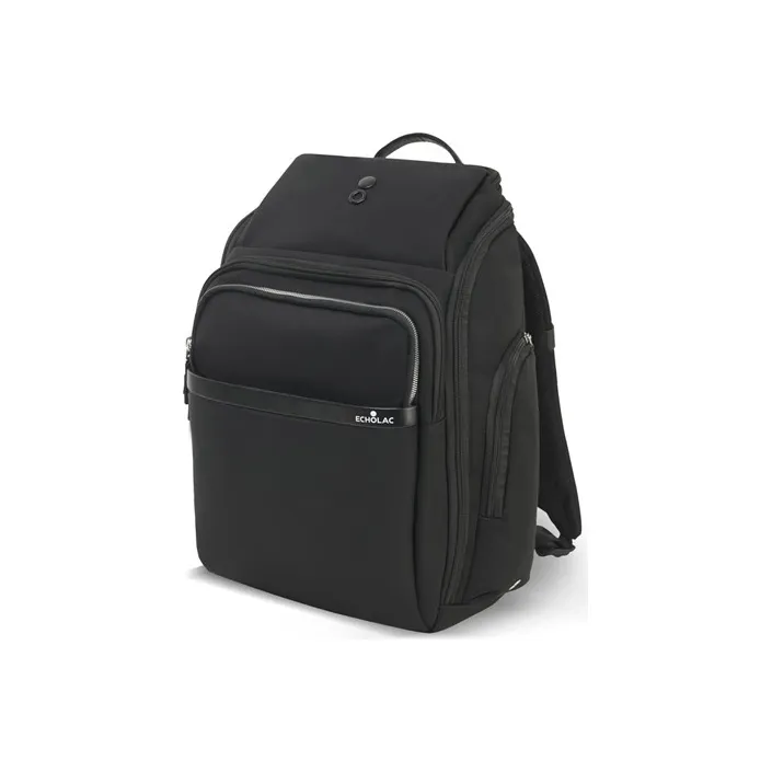 ECHOLAC Fabric Solid Color Polyester Backpack Men's Multifunction Large Capacity Backpack Regular Unisex Black-0