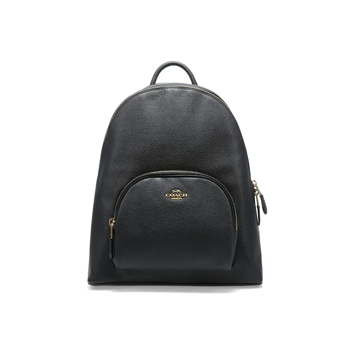 COACH Carrie Leather Backpack Large Size Women's Black-0