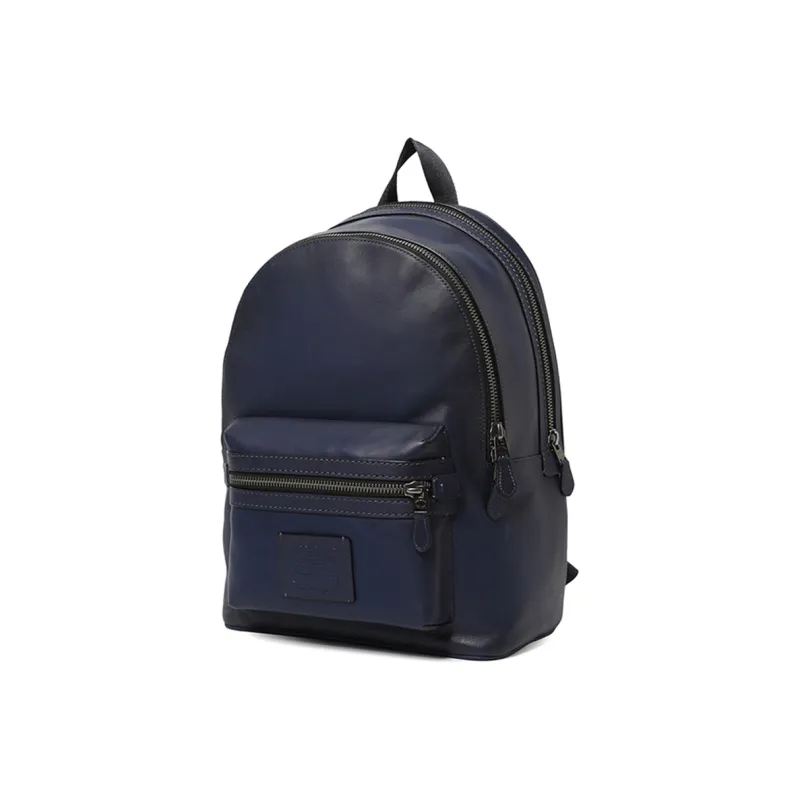 COACH Academy Leather Backpack Large Size Men's Dark Blue-1