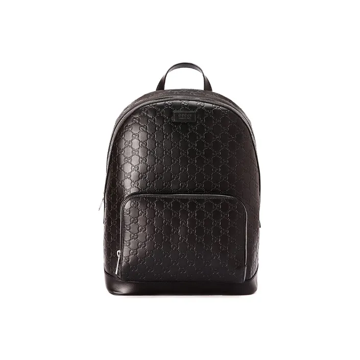 GUCCI GG Matelassé Leather Backpack Men's Black-0