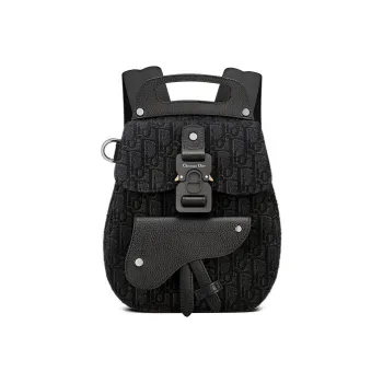 DIOR Saddle Cow Leather Backpack Mini Men's Black