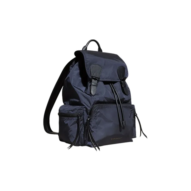 Burberry Nylon With Leather Backpack Large Size Unisex Dark Blue-1