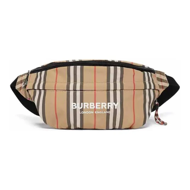 Burberry Convertible Belt Bag Vintage Check And Icon Stripe Archive Beige-4