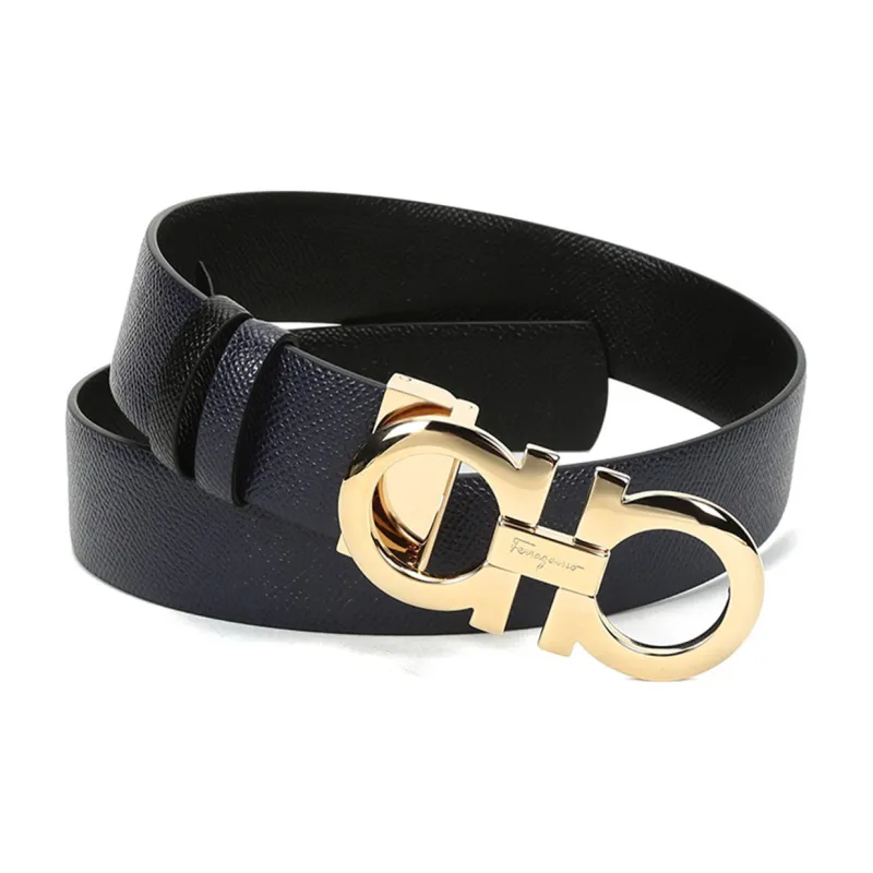 Ferragamo Leather Belts Women's Blue Black-3