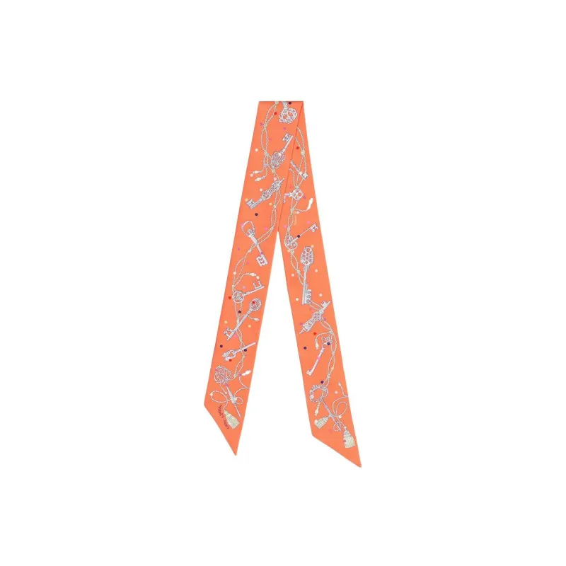 HERMES Silk Scarves Unisex Orange-0