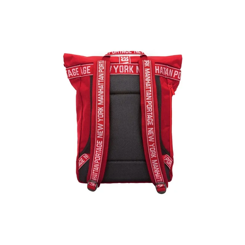 Manhattan Portage Nylon Backpack Unisex Red-2