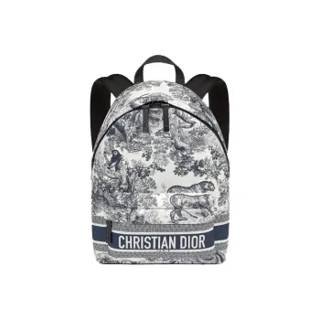 DIOR DiorTravel Technical Fabric Travel Storage Bag Handbag Backpack Small Size Women's White
