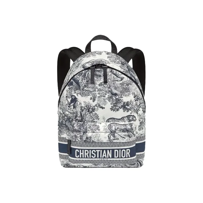 DIOR DiorTravel Technical Fabric Travel Storage Bag Handbag Backpack Small Size Women's White-0