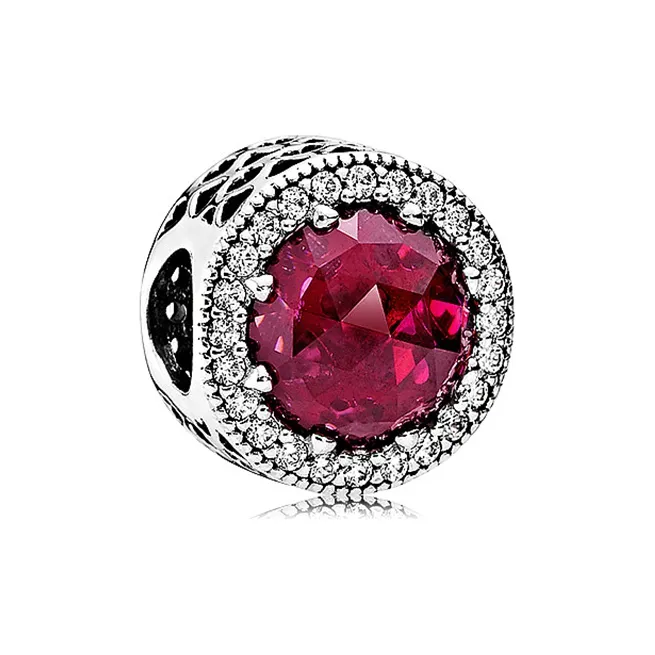 Pandora 925 Sterling Silver Synthetic Cubic Zirconia Ornament Women's Pink-0