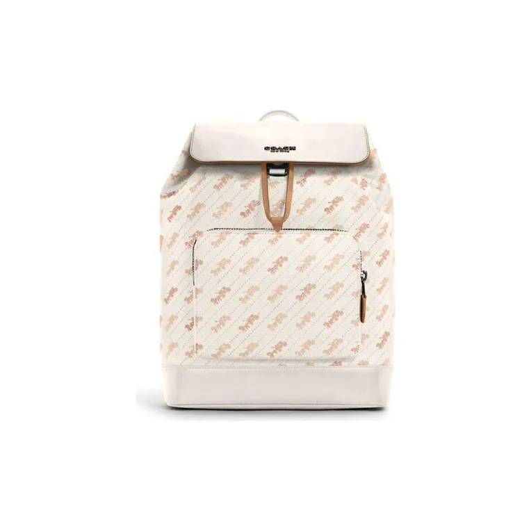 COACH Turner Coated Canvas With Refined Calfskin Backpack Tubas Men's Ecru-0