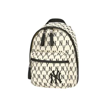 MLB Monogram Collection Nylon Polyester Shoulder Bag Crossbody Bag Backpack Regular Women's Ivory White/Black