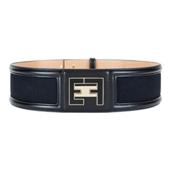 Elisabetta Franchi Leather Belts Unisex Black