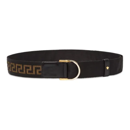 VERSACE Greca Ribbon Belt Wide 4cm Black