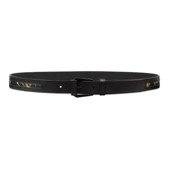 VERSACE JEANS COUTURE Versace REGALIA BAROQUE Side Print Design Leather Belts Men's Width 3cm