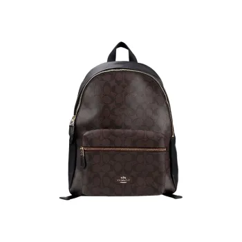 COACH Charlie Canvas Backpack Large Size Women's Dark Brown