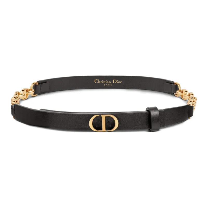 DIOR 30 Montaigne Leather Belts Women's Black - POIZON