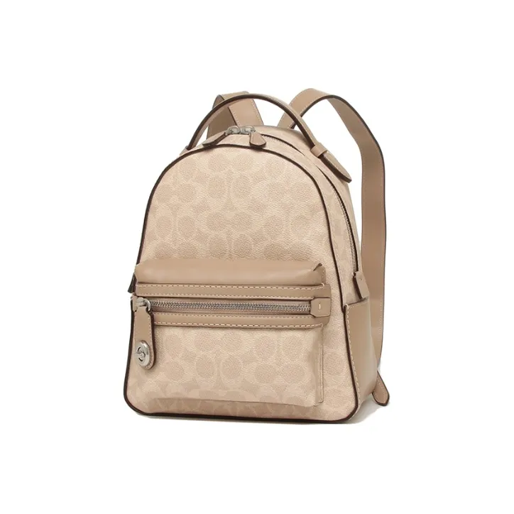 COACH Campus Canvas Backpack Small Size Women's Milk Tea Beige-1