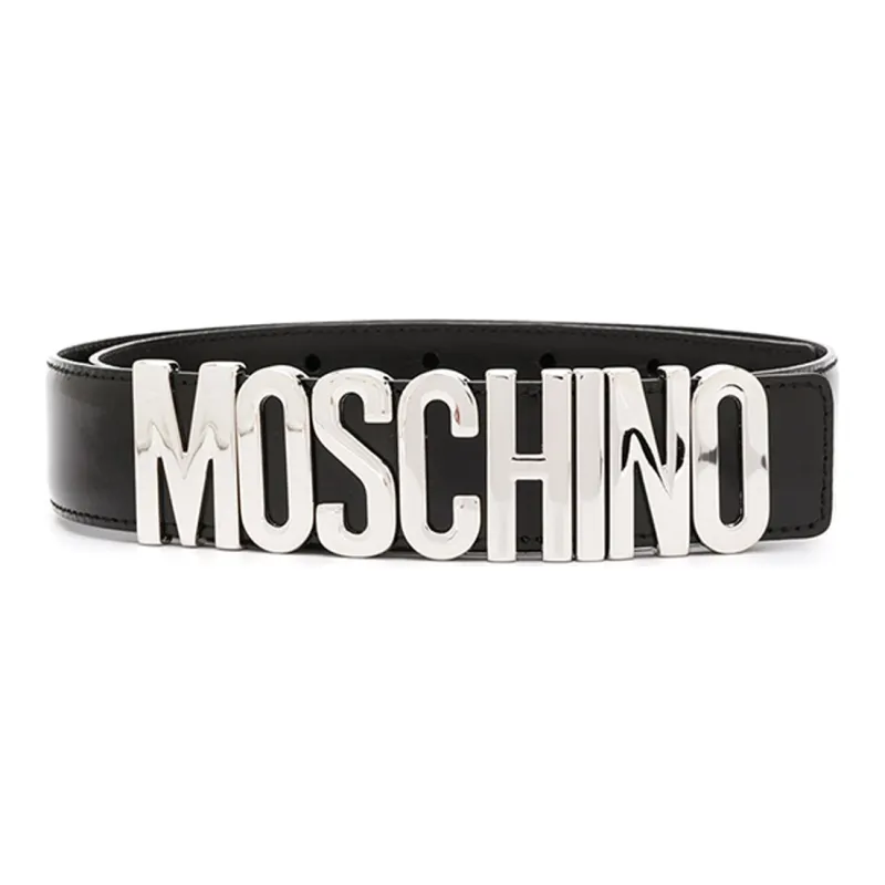 MOSCHINO Calf Leather Logo Belt-1