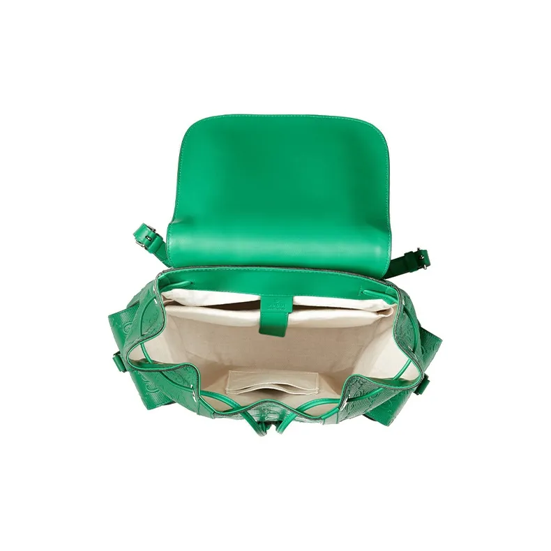 GUCCI Leather Backpack Men's Green-5