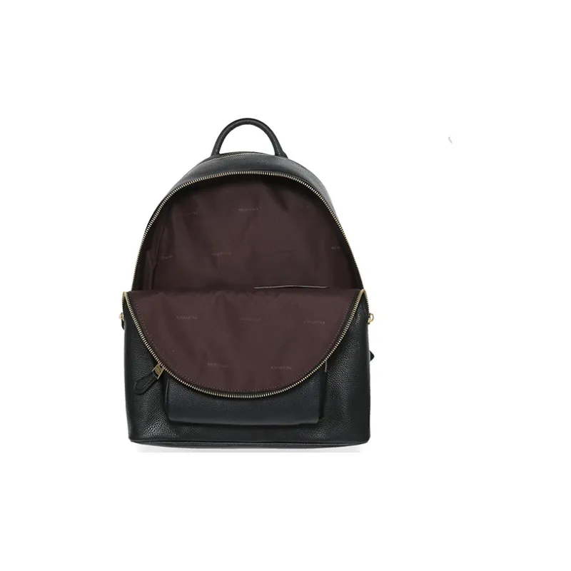 COACH Carrie Leather Backpack Large Size Women's Black-3