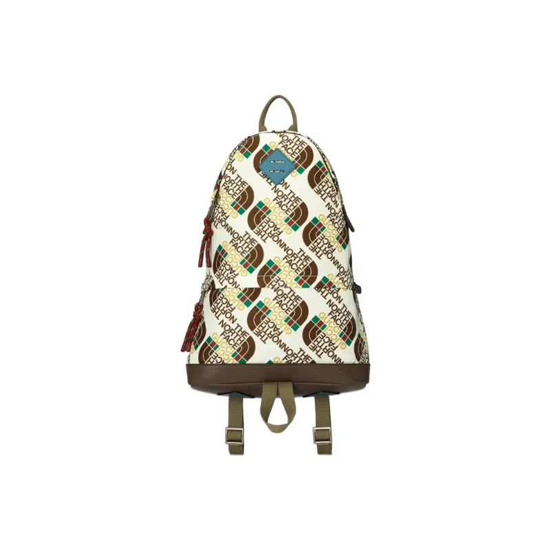 GUCCI The North Face Collaboration Nylon Fabric Backpack Medium Size Unisex Beige, Brown & Multicolor-1