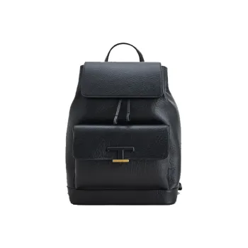TOD'S Timeless Cow Leather Backpack Medium Size Men's Black