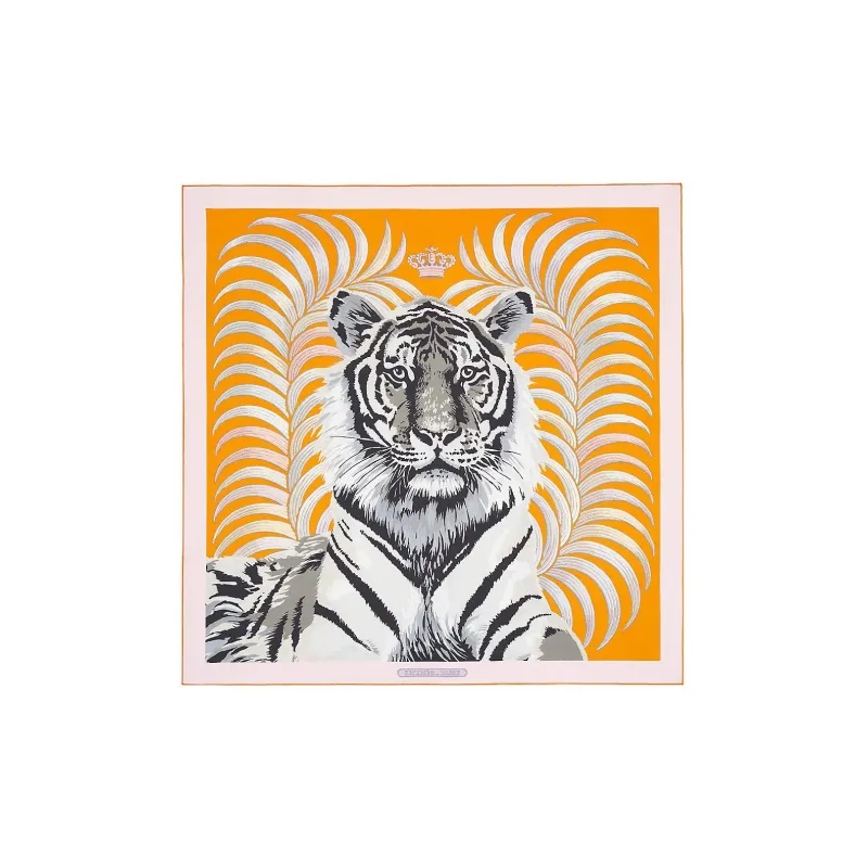 HERMES Tiger Of Kings Silk Scarves Women's-1