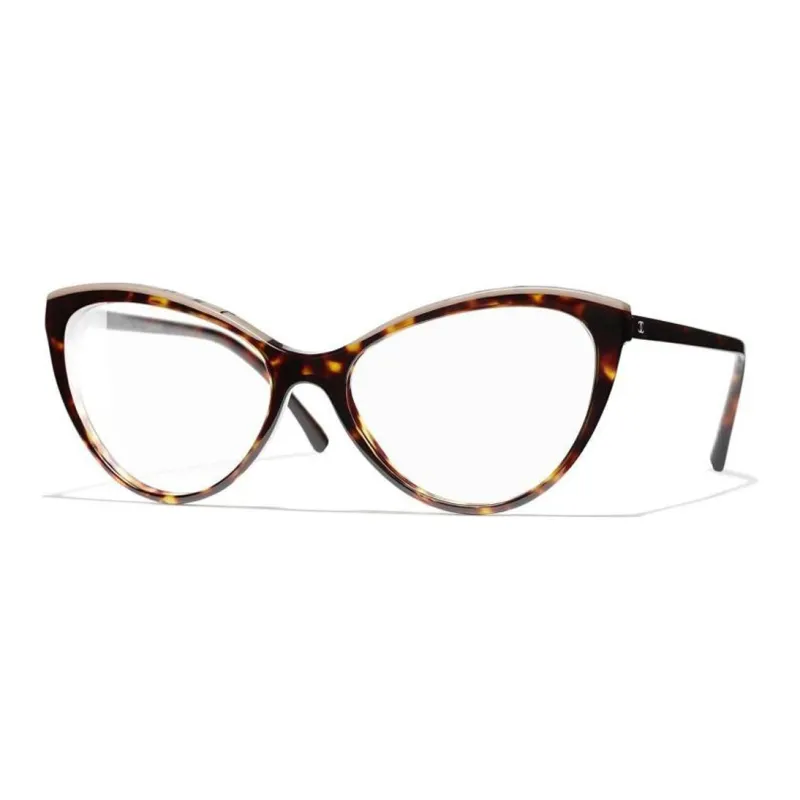 CHANEL Plate Frame Cat Eye Eyeglass Frames Unisex-0