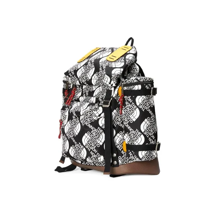 GUCCI The North Face Collaboration Nylon With Leather Dual Compartment Backpack Unisex Multicolor-1