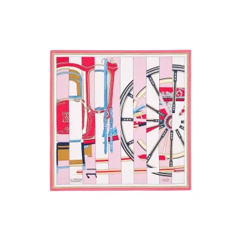 HERMES Silk Scarves Women's Vintage Pink