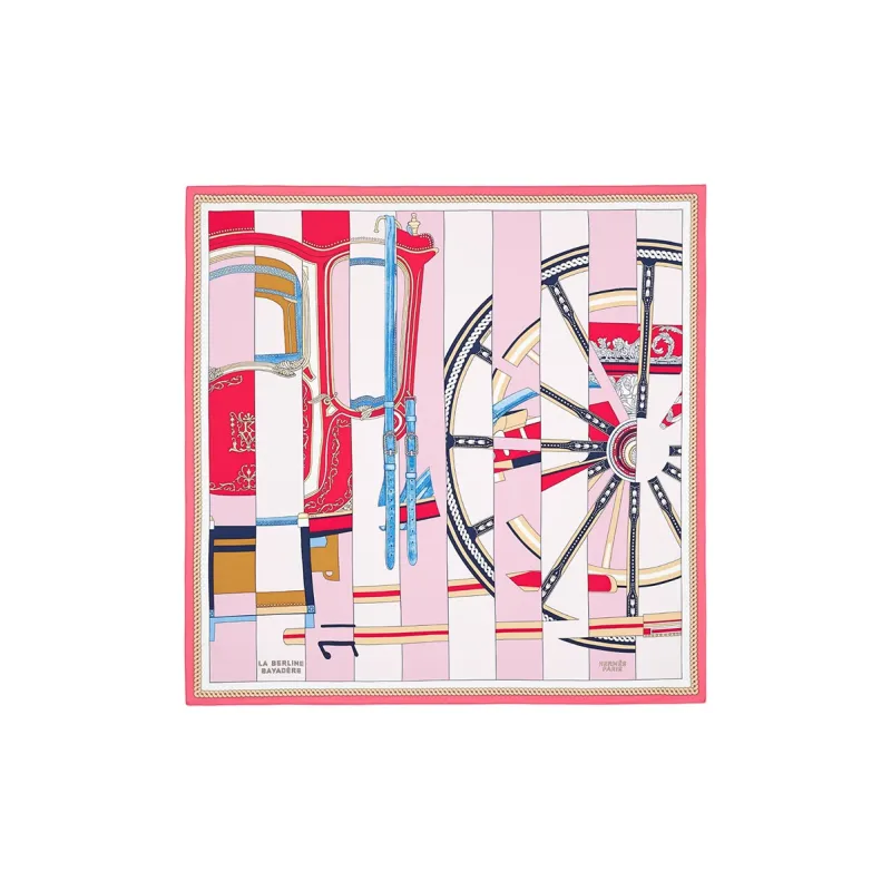 HERMES Silk Scarves Women's Vintage Pink-0